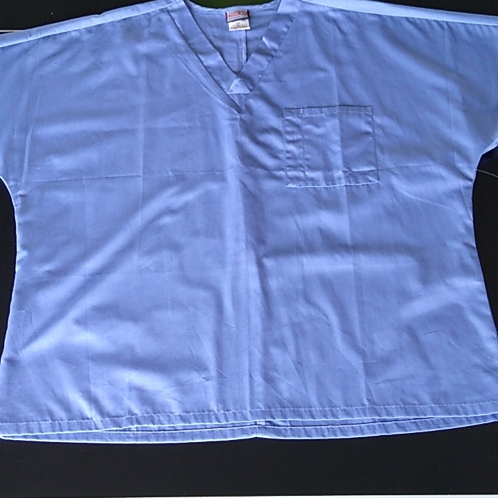 Cherokee Blue Scrub Top V Neck Size L New with Tags UNISEX
